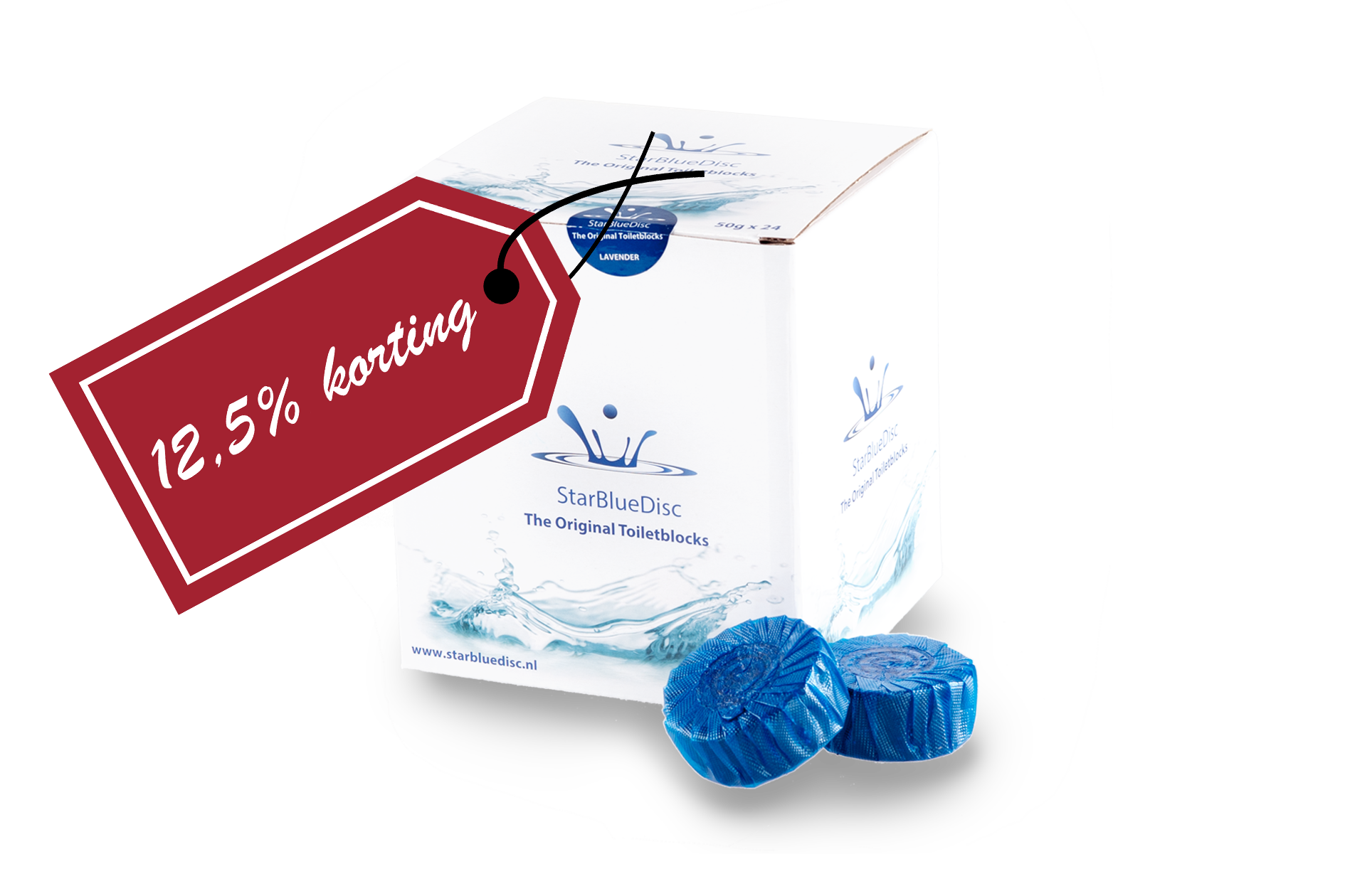 6x Jaarverpakking Toiletblokjes Blauw<br>!! Nu 12,5% korting !!